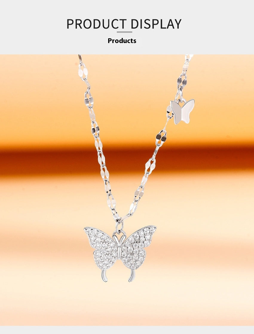 Butterfly Necklace For Women Light Luxury Minority High-grade Tassel Clavicle Chain
